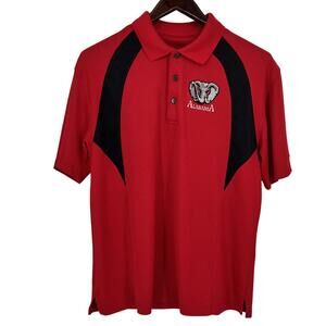 Alabama Crimson Tide Shirt Mens XL Red NCAA Football Antigua Polo Elephant Logo